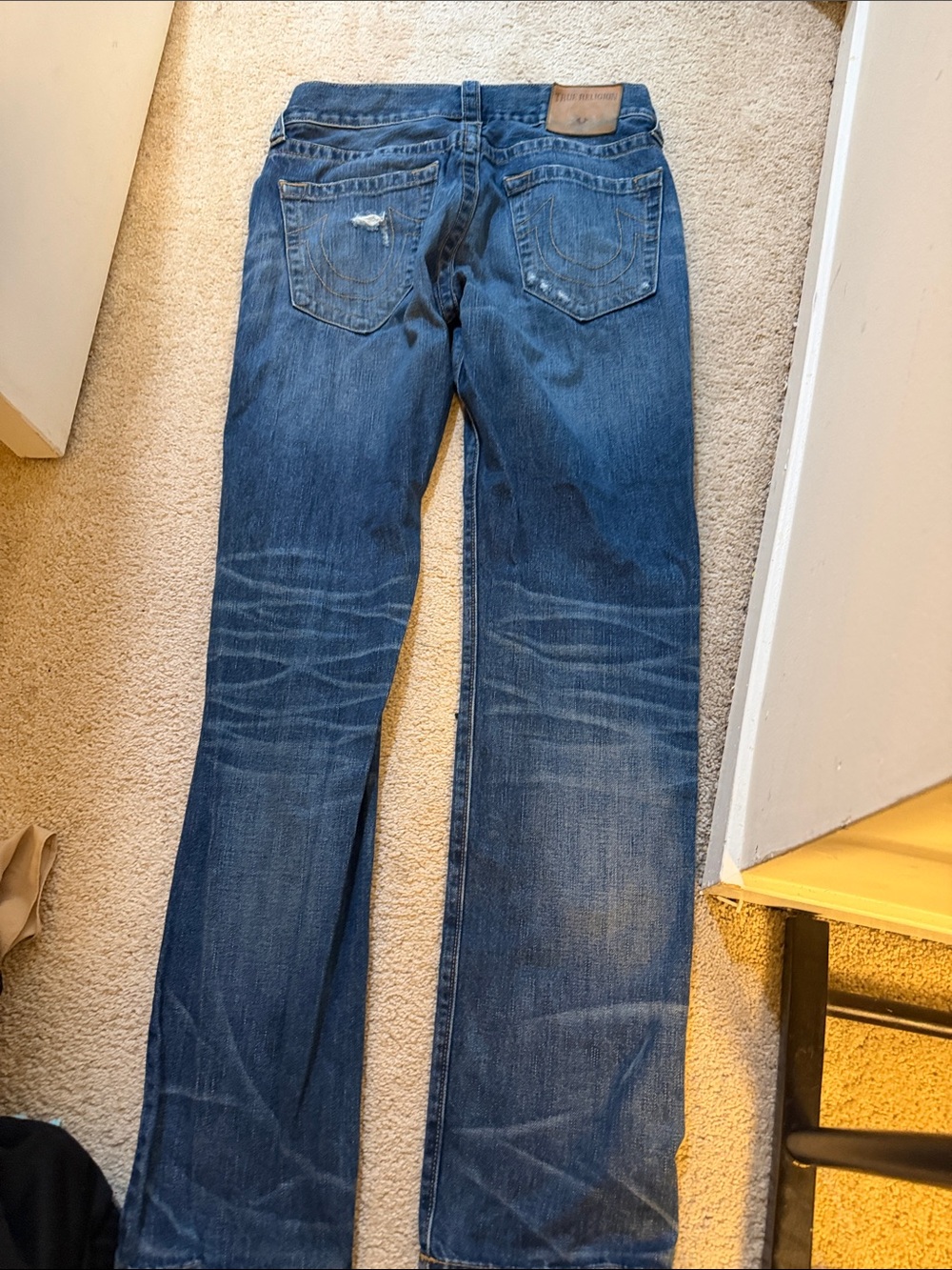 True Religion Men’s Bootcut Jeans in Medium Blue Wash
